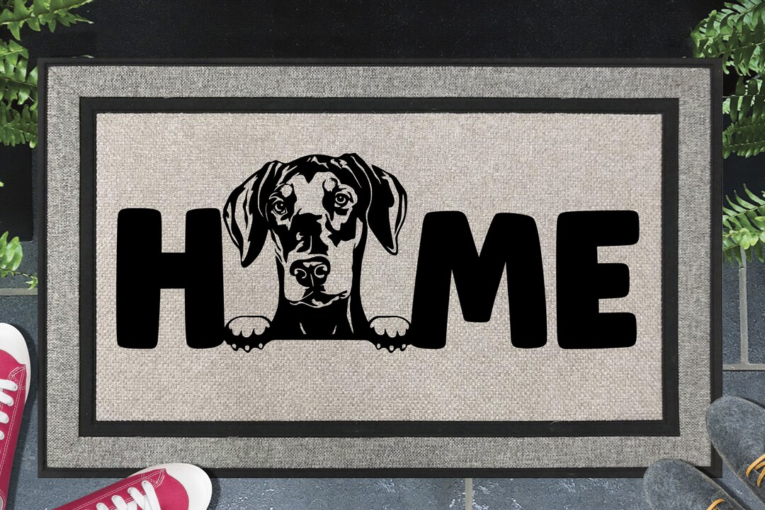 Doberman Doormat Natural Ears All-Weather Welcome Mat 18